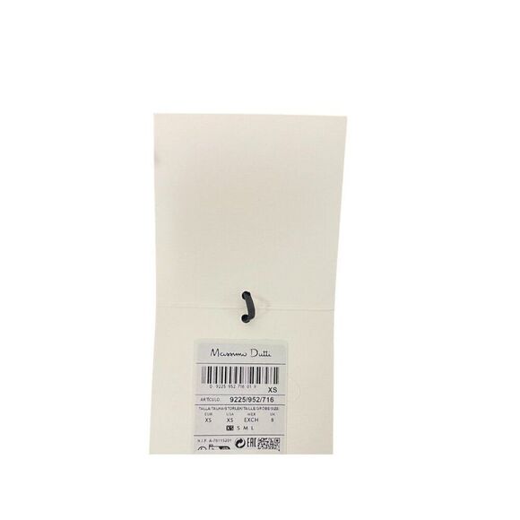 Massimo Dutti Womens Midi Dress XS Brown Gathered Detail Slit 9225/952 NWT - Picture 7 of 16